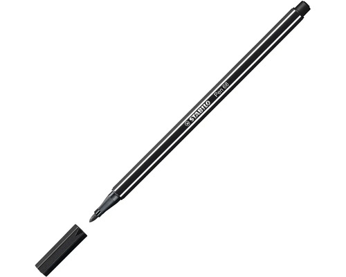 Čierna fixka Stabilo Pen 68 s odstráneným uzáverom.