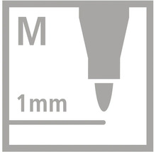 Šírka stopy M, 1 milimeter.