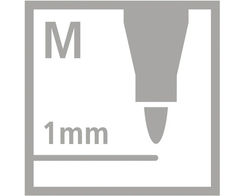 Šírka stopy M, 1 milimeter.
