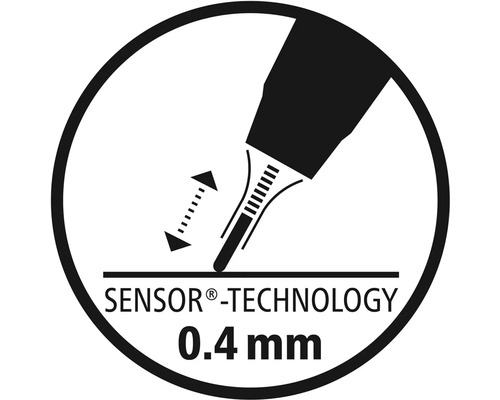 Symbol technológie Sensor s hrúbkou čiary 0,4 milimetra.