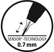 Symbol technológie Sensor so šírkou stopy 0,7 milimetra.