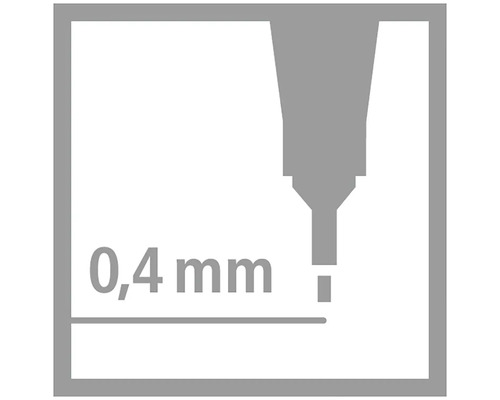 Šírka čiary 0,4 milimetra.