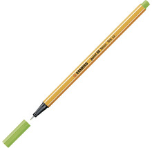 Liner Stabilo point 88 Neon v zelenej farbe s hrúbkou čiary nula celá štyri milimetre.