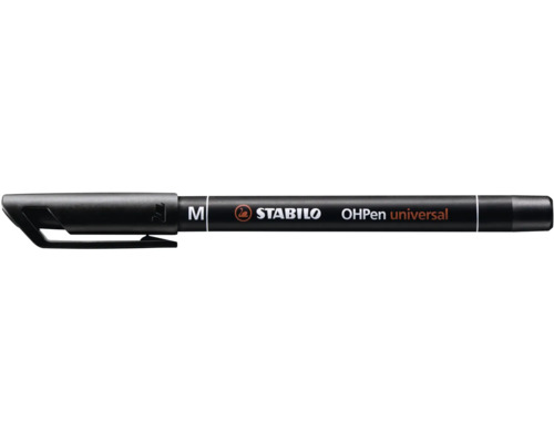Univerzálny popisovač STABILO OHPen v čiernej farbe so strednou hrúbkou čiary.