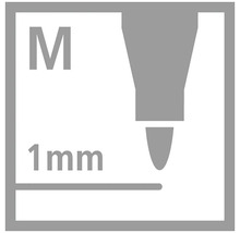 Šírka čiary M, 1 milimeter
