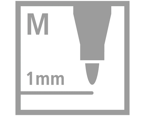 Šírka čiary M, 1 milimeter
