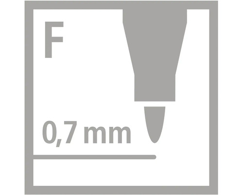 Šírka stopy jemná F 0,7 milimetra