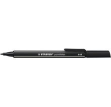 Liner Stabilo pointMax M 0,8 v čiernej farbe s klipom a jemným hrotom.