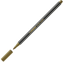 Prémiová fixka Stabilo Pen 68 metallic v zlatej farbe s odobratým uzáverom.