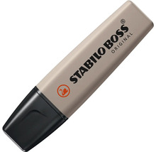 Plastový zvýrazňovač Stabilo Boss Original v béžovej farbe s čiernym uzáverom.