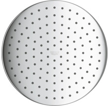 Kruhová hlavová sprcha Grohe so silikónovými tryskami a Grohe Logo.