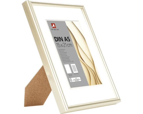 Plastový fotorámik The Wall Art pre formát DIN A5, 15 krát 21 centimetrov, s paspartou, stojanom a certifikátom FSC.