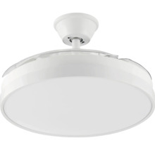 Stropný ventilátor s LED osvetlením a zaťahovacími lopatkami, okrúhly dizajn