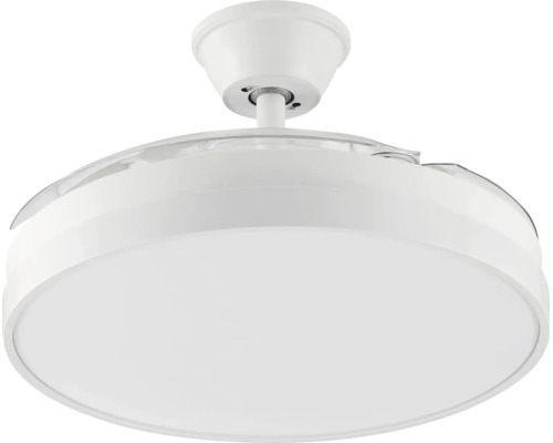 Stropný ventilátor s LED osvetlením a zaťahovacími lopatkami, okrúhly dizajn