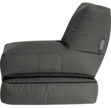 Antracitový sedací vak s vysokým operadlom a bočným vreckom, Sitting Point Logo.
