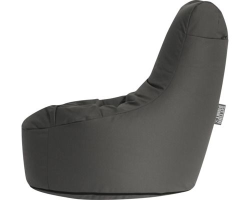 Antracitový sedací vak v tvare L s operadlom z polyesteru, Sitting Point Logo.
