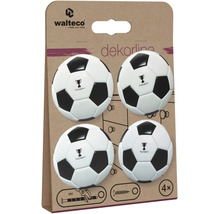 Walteco Logo. Sada 4 nábytkových úchytiek Walteco dekorline futbalová lopta v čiernej a bielej farbe, vrátane skrutiek M4.