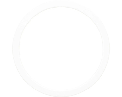 Okrúhle stropné LED svietidlo v plochom prevedení z bieleho plastu.