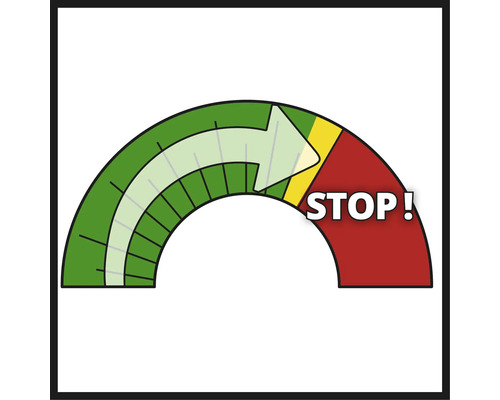 Ukazovateľ so šípkou priebehu a signálom stop.