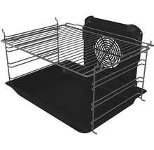 Sada príslušenstva k rúre obsahujúca plech na pečenie, grilovací rošt, bočné závesné mriežky a zadnú stenu s krytom ventilátora