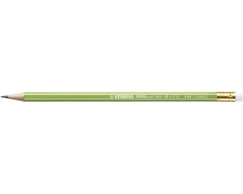 Stabilo Logo, ceruzka GREENgraph 6004 tvrdosť HB s gumou, certifikát Forest Stewardship Council.