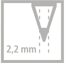Šírka čiary 2,2 milimetrov