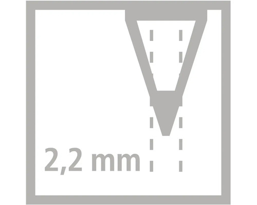 Šírka čiary 2,2 milimetrov