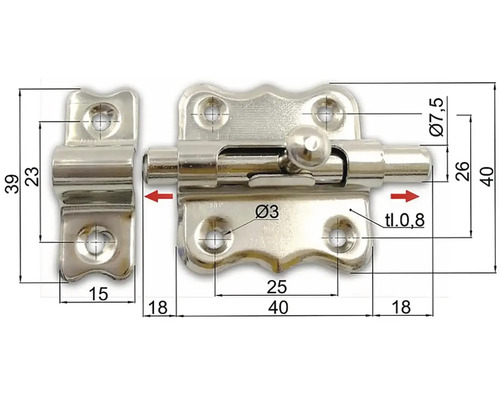 Zástrč BFX ozdobná 40 mm nikel