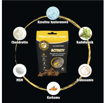 Pochúťka pre psov Kiwi Walker Collagen Bites Activity so zložkami ako kyselina hyalurónová chondroitín kadidlovník glukozamín MSM a kurkuma