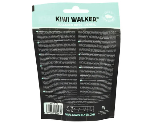 Doplnkove krmivo pre psov Kiwi Walker Collagen Bites Dental 77 gramov