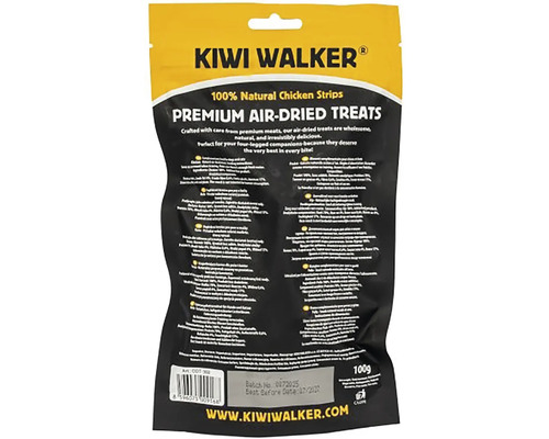 Kiwi Walker prémiové sušené kuracie prúžky pre psov a mačky v balení 100 gramov.