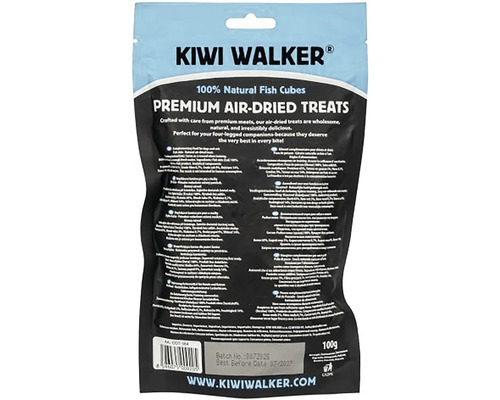 Kiwi Walker prémiové sušené rybie kocky maškrty pre psov a mačky balenie 100 gramov
