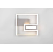 Moderné LED nástenné svietidlo so štvorcovým rámom a geometrickými kovovými prvkami