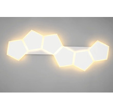 Moderné LED nástenné svietidlo s geometrickými päťuholníkovými svetelnými prvkami v modulárnom usporiadaní pre rovnomerné osvetlenie