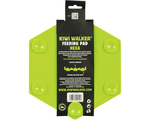 Lízacia podložka Kiwi Walker Hexa pre psov zo silikónu s prísavkami na zadnej strane.