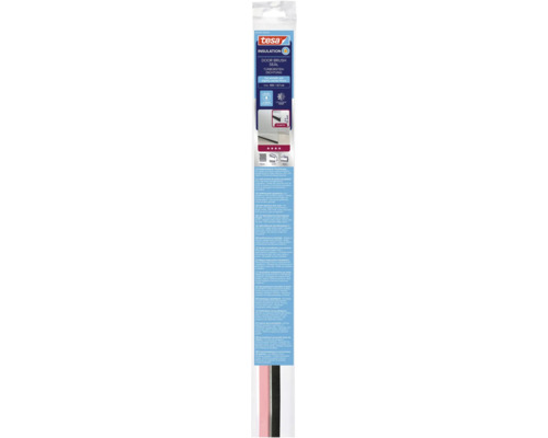Samolepiace kefové tesnenie dverí Tesa pre hladké a nerovné podlahy, 100 krát 3,7 centimetrov, chráni pred prievanom, chladom a hlukom.