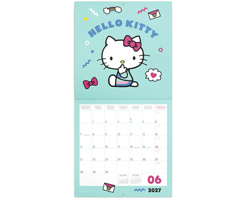 Nástenný kalendár s motívom Hello Kitty na jún 2027