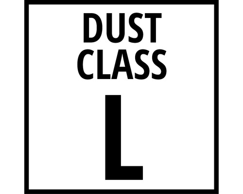 Symbol pre prachovú triedu L pre označenie vysávačov.