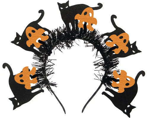 Halloweenska čelenka s mačkami a duchmi ako doplnok ku kostýmu