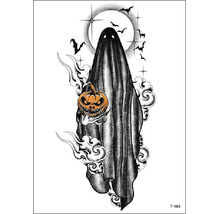 Dočasné halloweenske tetovanie s duchom, tekvicou a netopiermi na kožu