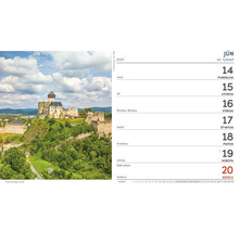 List nástenného kalendára na jún 2027 s fotografiou Trenčianskeho hradu a týždenným prehľadom pre dvadsiaty štvrtý kalendárny týždeň.