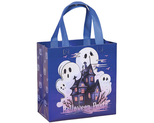Halloweenska taška s motívom duchov a strašidelného domu na sladkosti