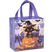 Halloweenska nákupná taška s motívom mačky a tekvíc z plastu