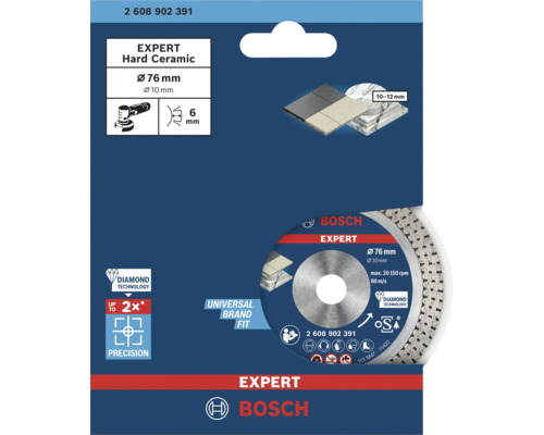 Diamantovy rezny kotuc Bosch Expert Hard Ceramic priemer 76 milimetrov s otvorom 10 milimetrov pre uhlovu brusku