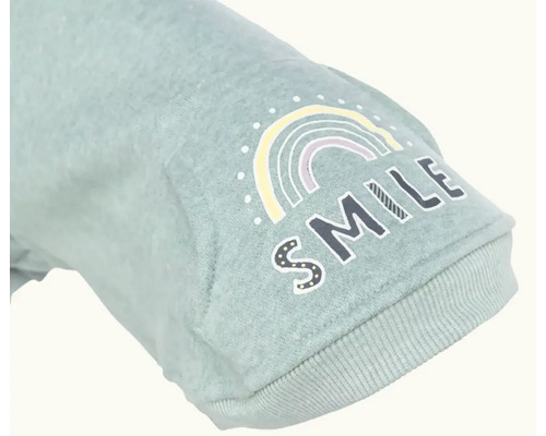 Rukáv mikiny s motívom dúhy a nápisom Smile