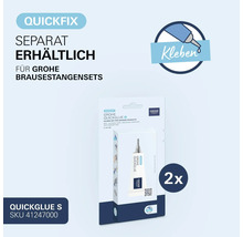 Súprava lepidiel Grohe QuickGlue S pre sprchové tyče v blistrovom balení vrátane dvoch túb lepidla a montážneho príslušenstva na montáž bez vŕtania