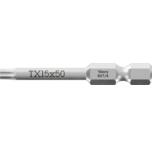Skrutkovací bit Wera Torx TX 15 krát 50 milimetrov z ocele