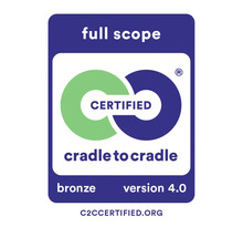 Certifikát Cradle to Cradle bronzovej úrovne verzie 4.0 pre udržateľné obehové hospodárstvo.