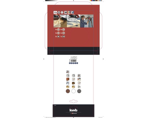 Sada brúsnych papierov KWB s rôznou zrnitosťou