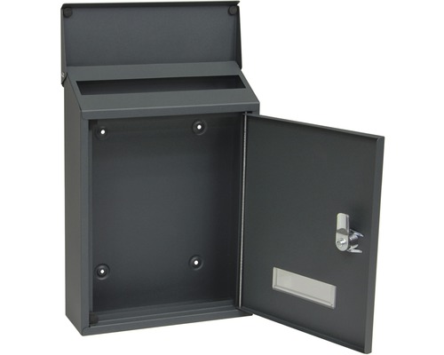 Otvorená sivá poštová schránka so zámkom